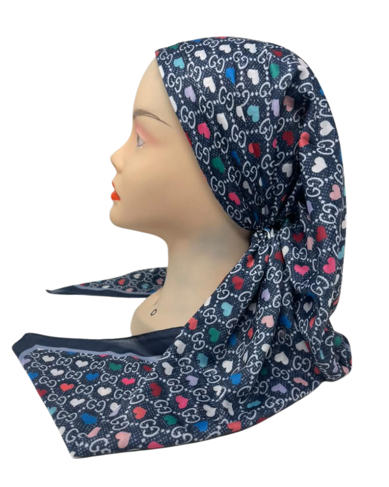 It's Younique OB-GG-BL Blue GG Inspired Pre-Tied Open Back Bandanna with Velvet Grip