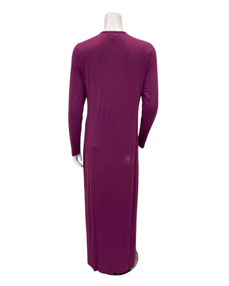 Angelice Plum Royal Embroidery Modal Coverall Nursing Nightgown