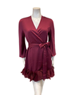 Rya Collection Dark Cherry Calypso Chemise & Wrap Set