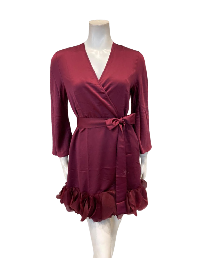Rya Collection Dark Cherry Calypso Chemise & Wrap Set