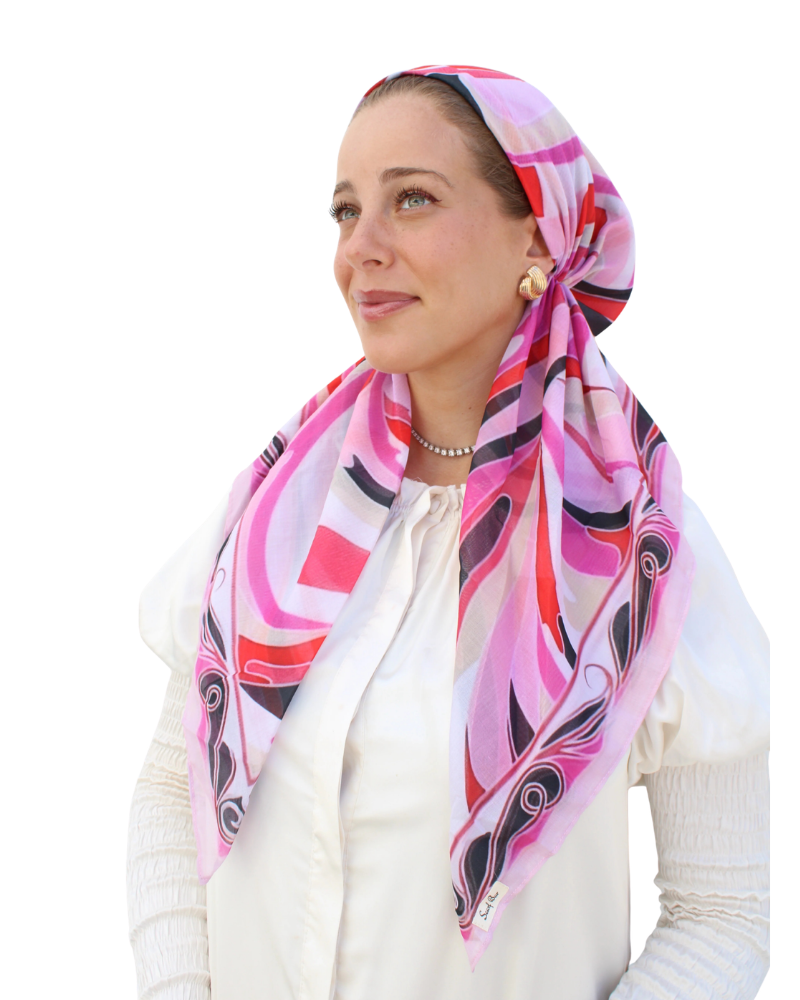 Scarf Bar Inspired Flame Ribbon Classic Pre-Tied Bandanna with Velvet Grip