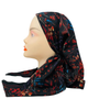 Cherie Burgundy Floral Design Adjustable Pre-Tied Open Back Bandanna