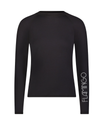 26FL804 Black Mesh Crew Neck Long Sleeve Rash Guard