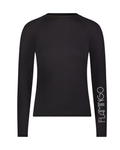 26FL804 Black Mesh Crew Neck Long Sleeve Rash Guard