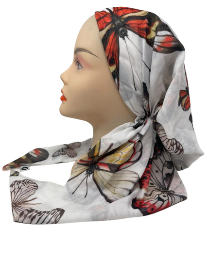Tal New York Vintage Butterfly Pre-Tied Bandanna with Velvet Grip Myselflingerie.com