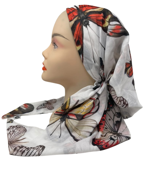 Tal New York Vintage Butterfly Pre-Tied Bandanna with Velvet Grip Myselflingerie.com