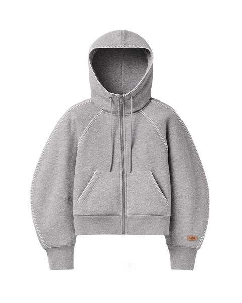 UGG Grey Heather Classic Full-Zip Hoodie Myselflingerie.com 