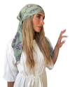 Olive Chateau Toile Square Scarf with Invisible Grip