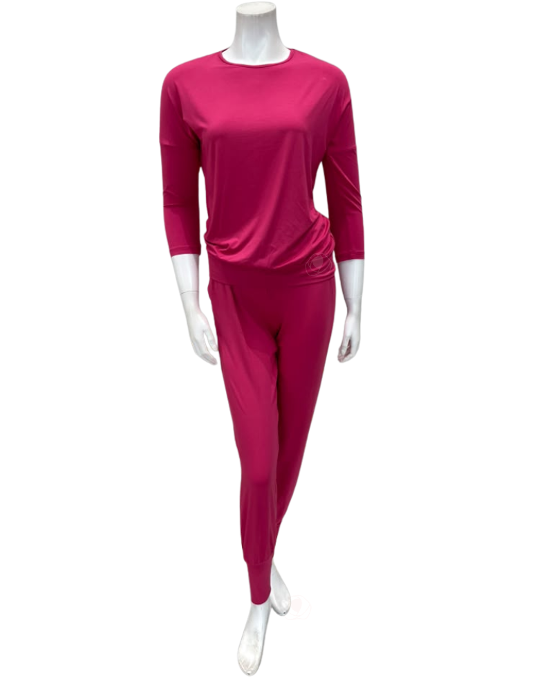 Oh! Zuza Raspberry Classic Modal Pajamas Set Myselflingerie.com