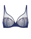 Simone Perele 12X319 Bleu Rainbow Delice Sheer Plunge Underwire Bra Myselflingerie.com