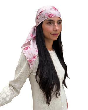 Rosewood Petals Square Scarf with Invisible Grip