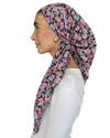 Ditsy Noir Open Back Adjustable Pre-Tied Bandanna with Velvet Grip