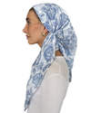 Blue Estate Garden Open Back Adjustable Pre-Tied Bandanna with Velvet Grip