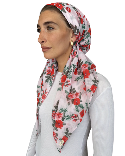 Scarf Bar Scarlet Garden Classic Pre-Tied Bandanna with Velvet Grip Myselflingerie.com