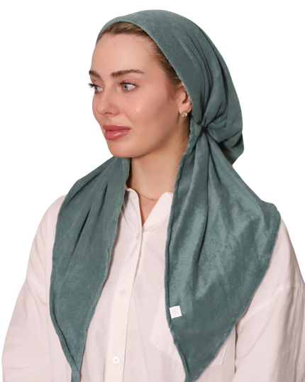 Forest Green Terry Adjustable Pre-Tied Bandanna