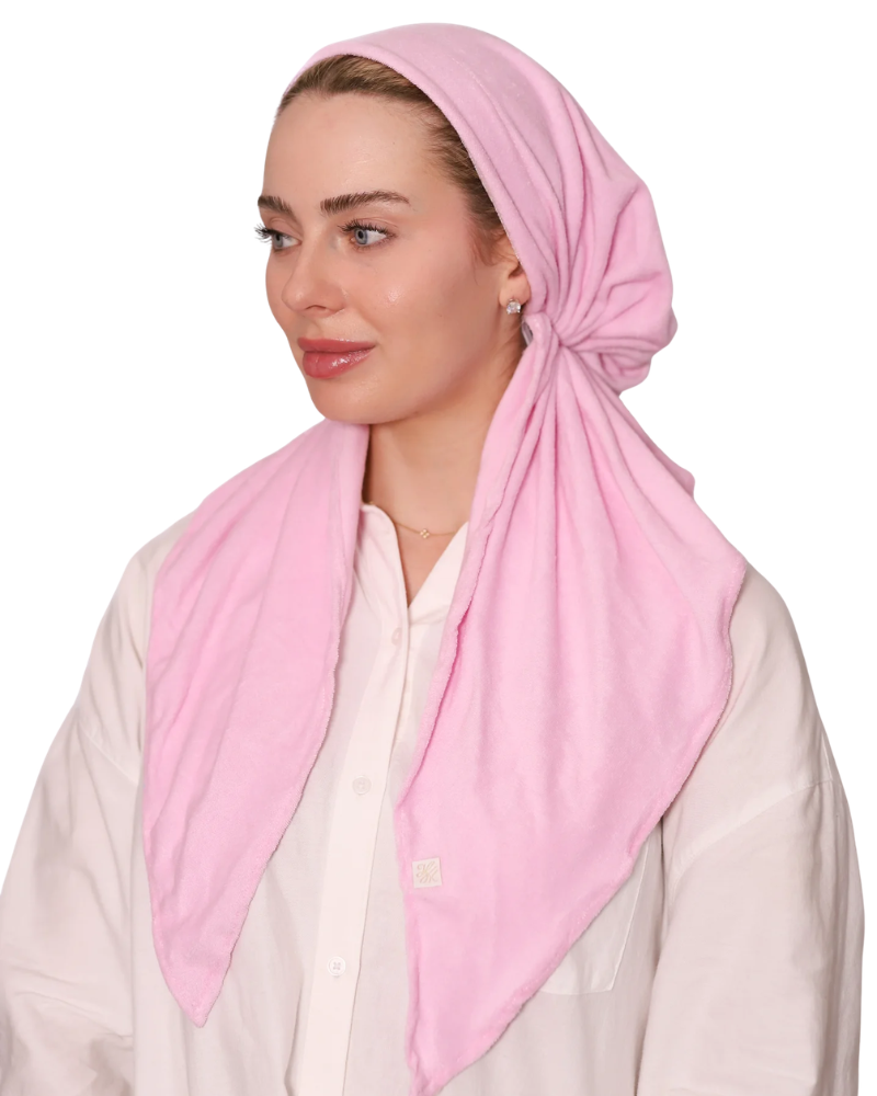 Blush Pink Terry Adjustable Pre-Tied Bandanna