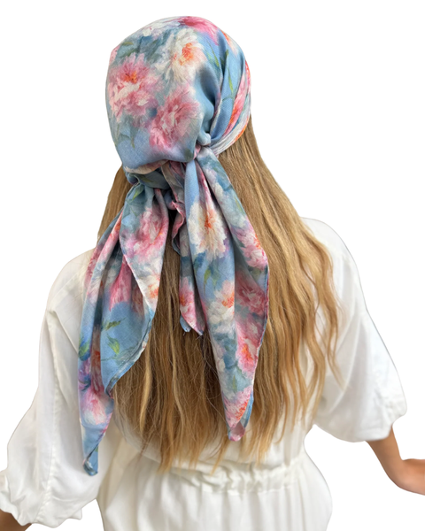 Scarf Bar Painters Garden Square Scarf with Invisible Grip Myselflingerie.com
