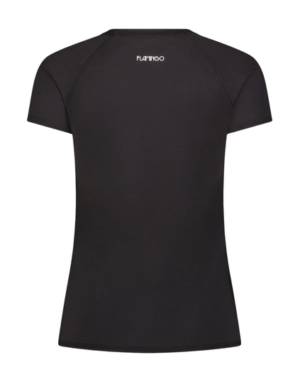 Flamingo 26FL803 Black Mesh Crew Neck Short Sleeve Rash Guard Myselflingerie.com