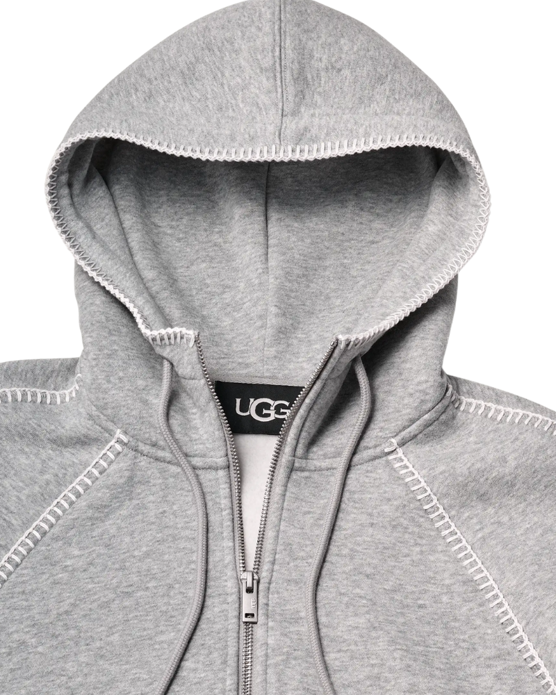 UGG Grey Heather Classic Full-Zip Hoodie Myselflingerie.com 