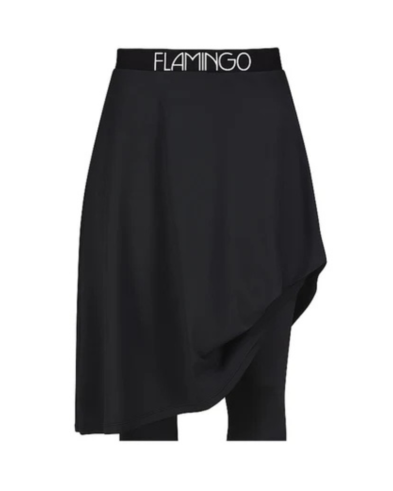 Flamingo Black Swim Skirt with Leggings 24