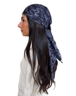 Scarf Bar Navy Motif Square Scarf with Invisible Grip