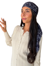 Scarf Bar Navy Motif Square Scarf with Invisible Grip