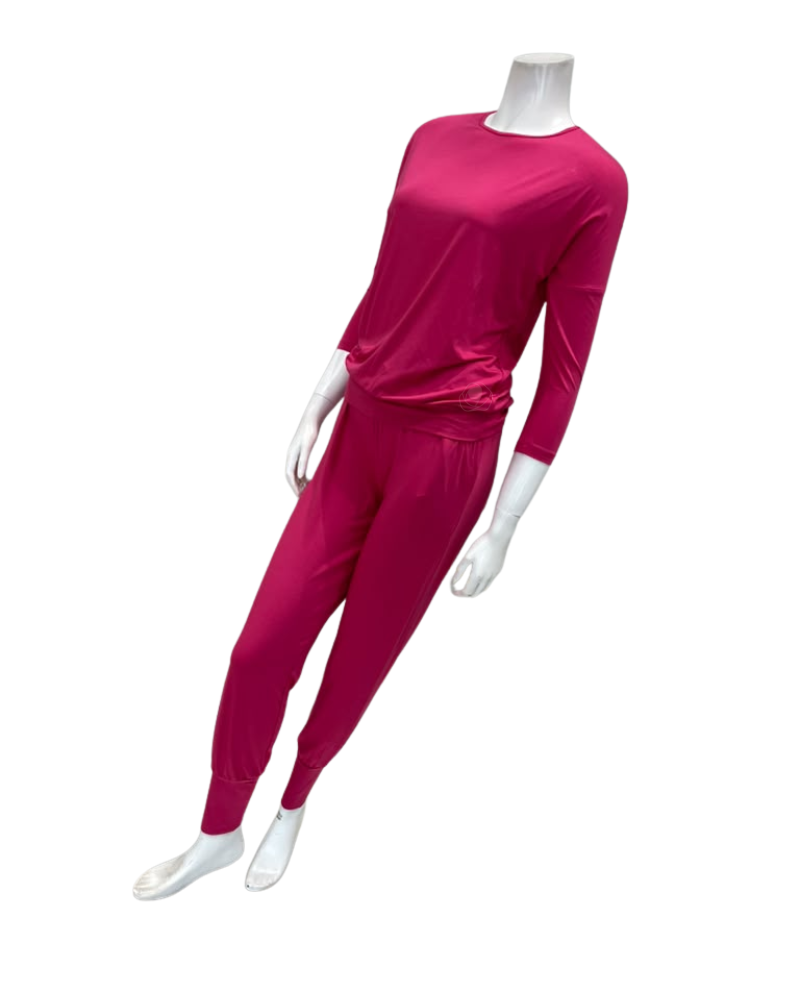 Oh! Zuza Raspberry Classic Modal Pajamas Set Myselflingerie.com