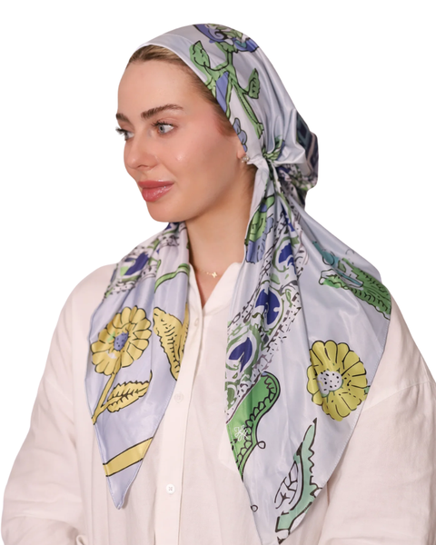 Italian Floral Adjustable Pre-Tied Swim Bandanna