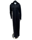 Seashells Solid Black Zippered Terry Robe with Hood and Pockets  Myselflingerie.com