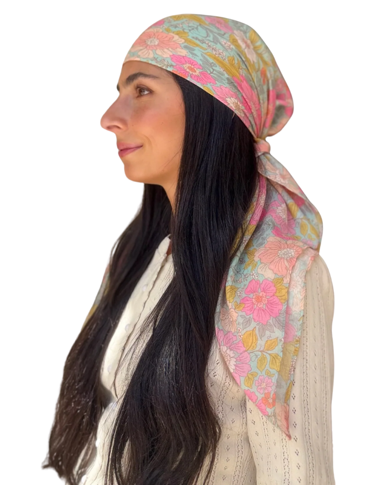 Scarf Bar Camellia Sky Square Scarf with Invisible Grip