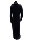 Seashells Solid Black Zippered Terry Robe with Hood and Pockets