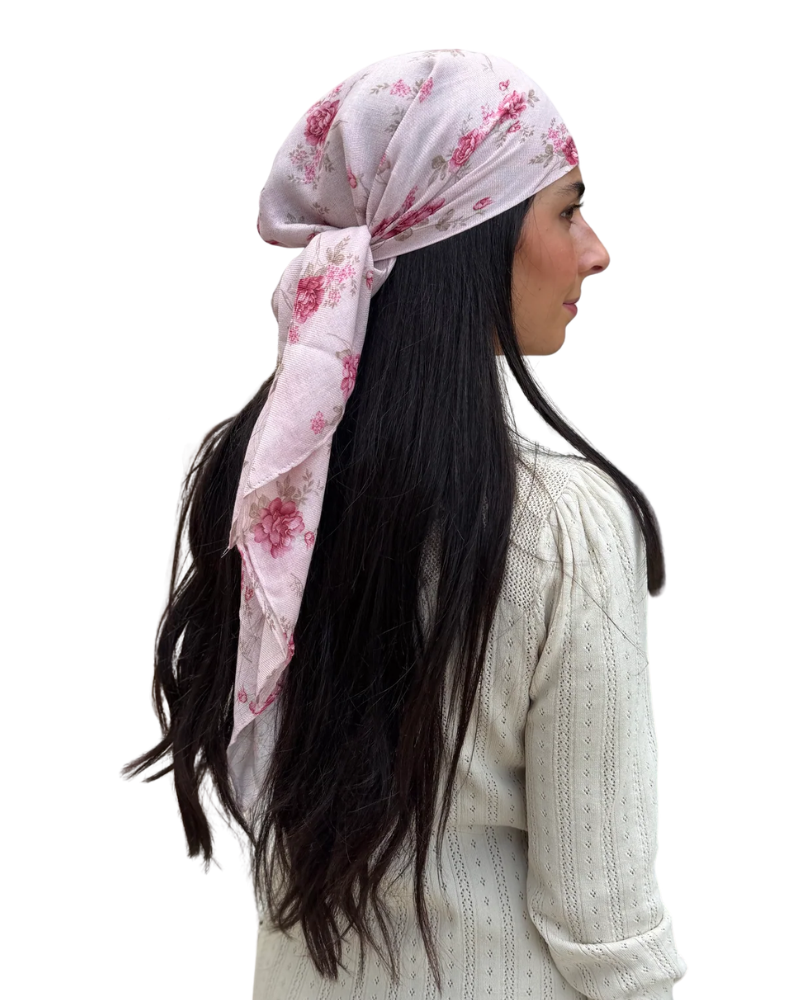 Scarf Bar Rosewood Petals Square Scarf with Invisible Grip
