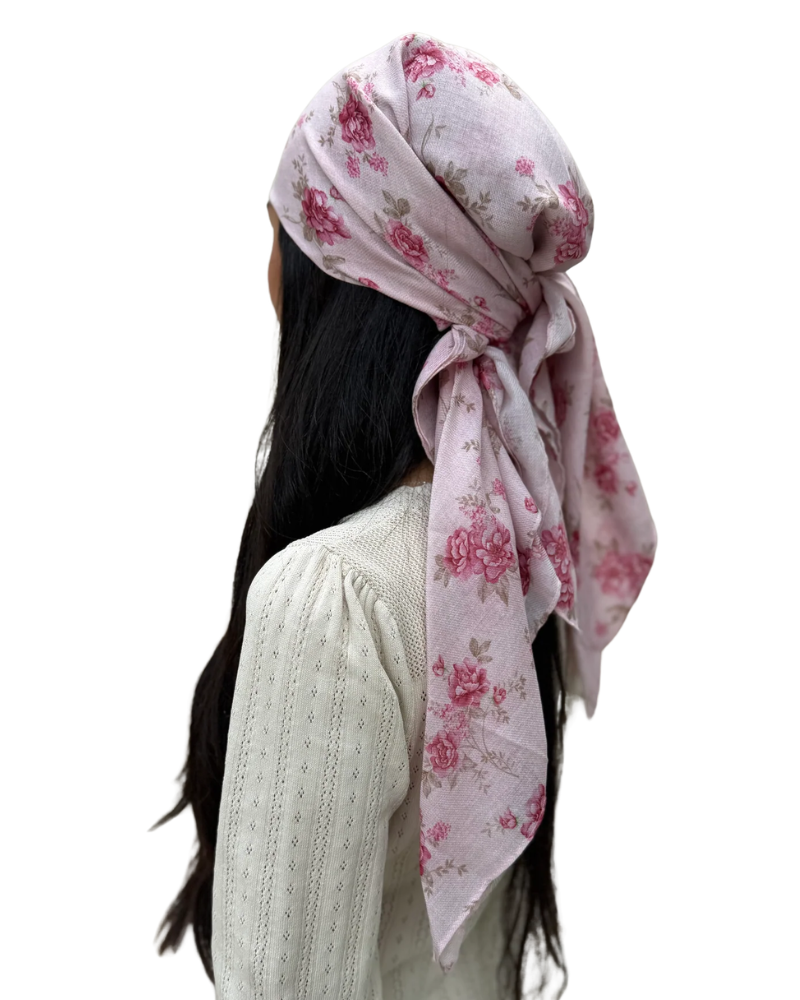 Scarf Bar Rosewood Petals Square Scarf with Invisible Grip
