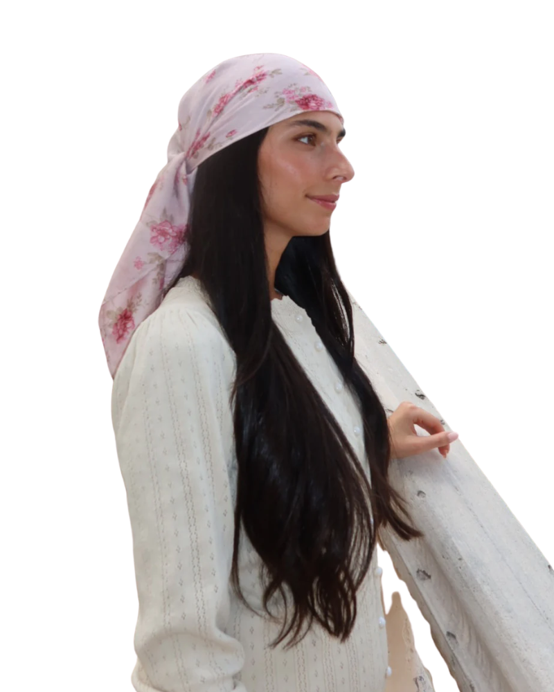 Scarf Bar Rosewood Petals Square Scarf with Invisible Grip