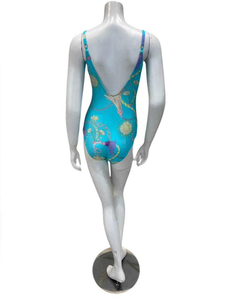 Furstenberg Teal Chains Print Swimsuit Myselflingerie.com
