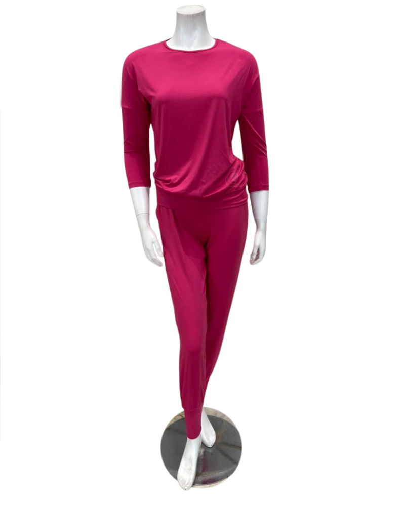 Oh! Zuza Raspberry Classic Modal Pajamas Set Myselflingerie.com