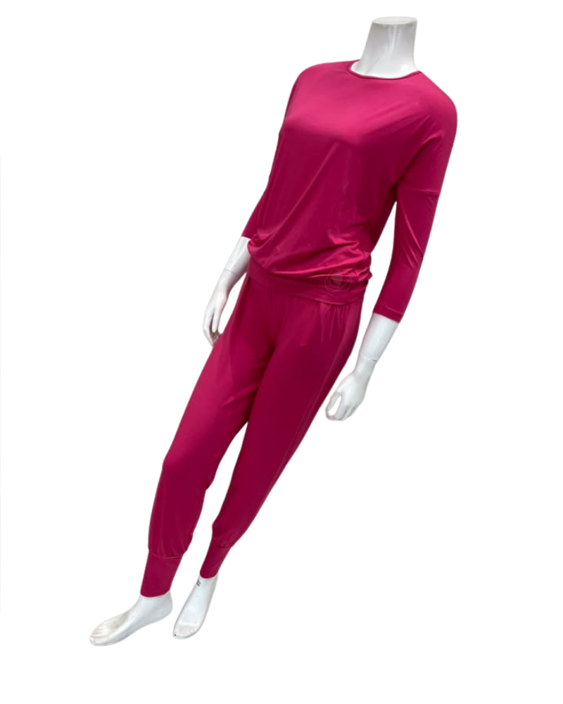 Oh! Zuza Raspberry Classic Modal Pajamas Set Myselflingerie.com