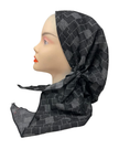Lizi Headwear T-BX-26321 Black Mosaic Adjustable Pre-Tied Bandanna with Velvet Grip