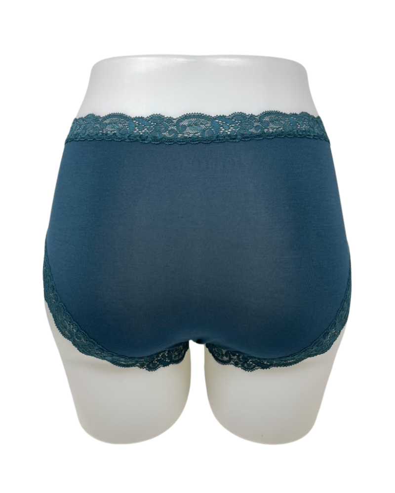 Fleur't Deep Spruce Iconic Modal Lace Hi Waisted Brief