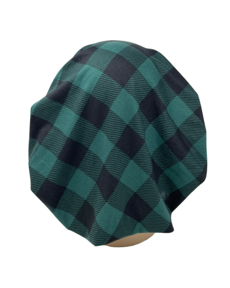 Triple Up Hunter Green/Black Plaid Unlined Pre-Tied Bandanna