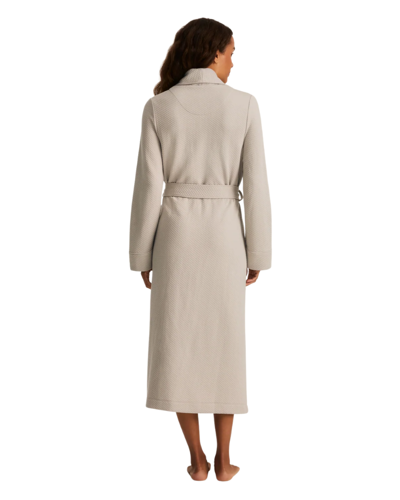 Petite Plume Taupe Jacquard Ophelia Pima Cotton Blend Robe