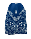 It's Younique Stone Blue Paisley Bandanna Print Pre-Tied Open Back Bandanna with Velvet Grip