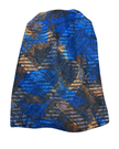 It's Younique Blue/Brown Leaves Pre-Tied Open Back Bandanna with Velvet Grip