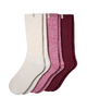 UGG Strawberry/ Cream / Coffee Berry Rib Knit Slouchy Crew Socks 3 Pk Set
