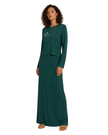 Ellwi Hunter Green Raw Edge Embroidered Cotton Nursing Nightgown