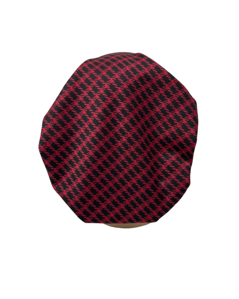 Triple Up BUL208 Black/Red Plaid Unlined Pre-Tied Bandanna