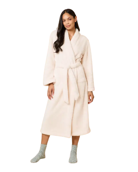 Softies 7800-60-ALM Almond Soft Plush Cozy Wrap Robe with Belt