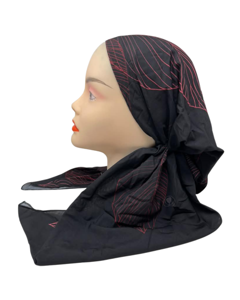 Lizi Headwear IB-C-BX-26630 Red Autumn Adjustable Pre-Tied Bandanna with Velvet Grip