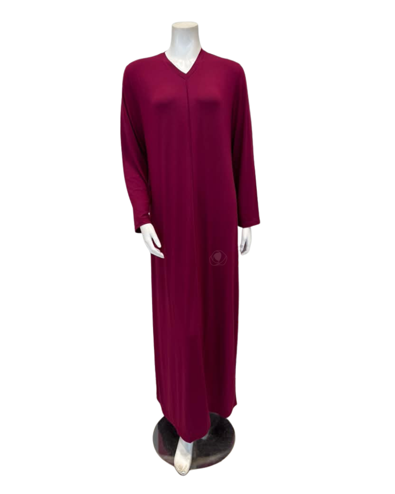 Verdiani 8617J145 Burgundy V Stitch Pull On Modal Nightgown