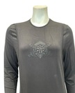 Angelice Black Royal Embroidery Modal Coverall Nursing Nightgown
